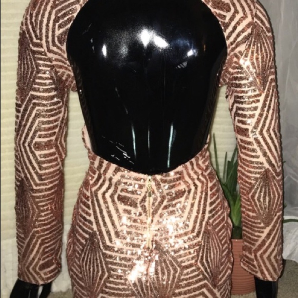 Pink Sequins Party Dress